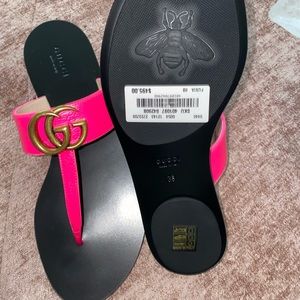Brand New Gucci Neon Pink Sandals